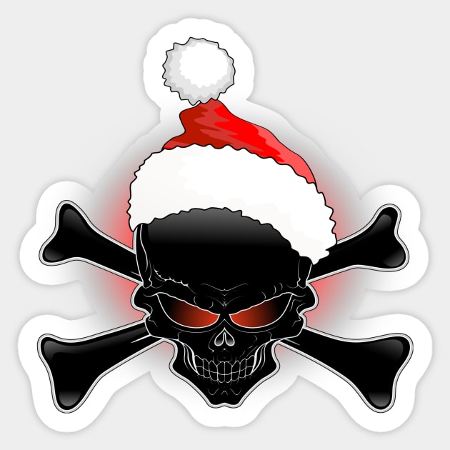 Christmas Santa Black Skull Sticker by BluedarkArt